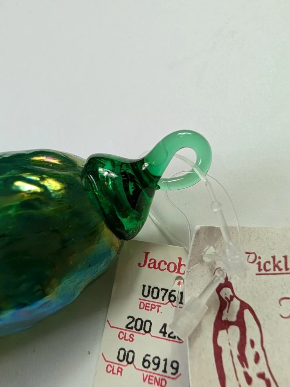 Blown Glass Green Pickle Christmas Ornament